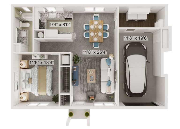One Bedroom Duplex – Rental